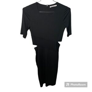 T by Alexander Wang Black Cutout a midi Dress​​​​​
